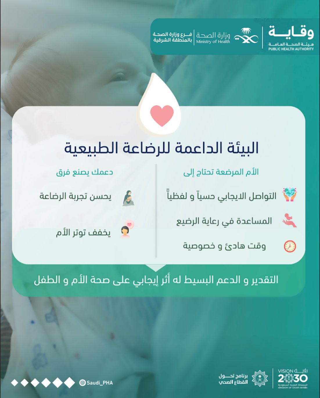 
البيئة الداعمة للرضاعة الطبيعية 
#الاسبوع_العالمي_للرضاعة_الطبيعية 
#صحة_الشرقية
