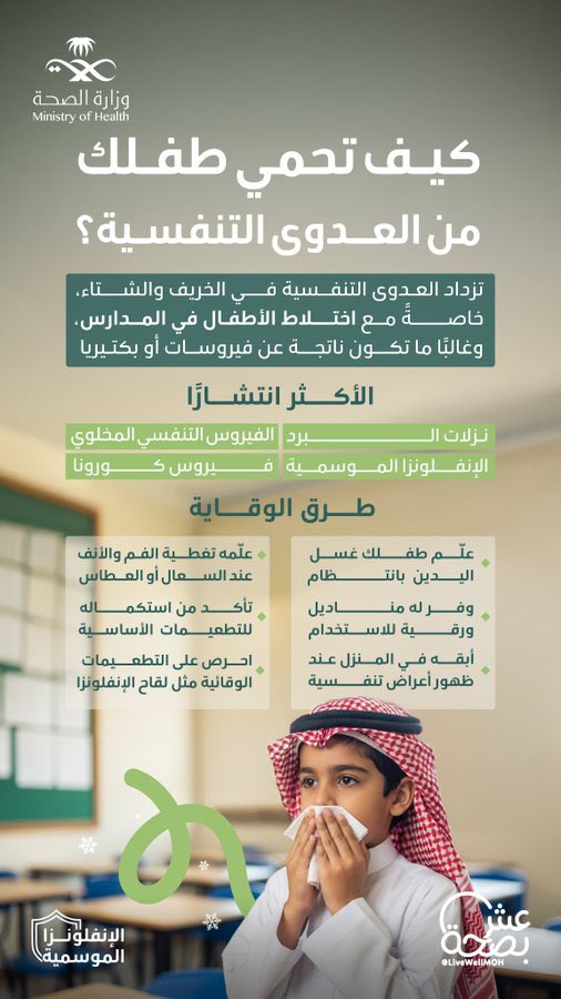 صحة طفلك أغلى ما عندك 💙 
علّمه يحمي نفسه ويحمي من حوله 👇
